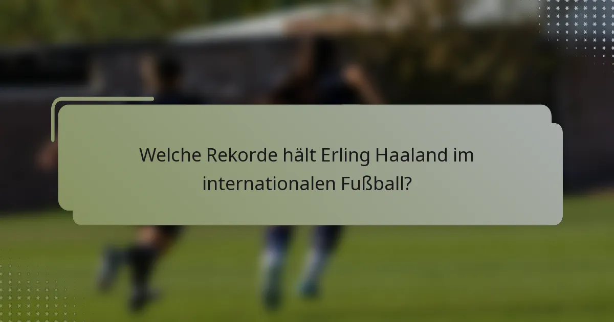 Welche Rekorde hält Erling Haaland im internationalen Fußball?