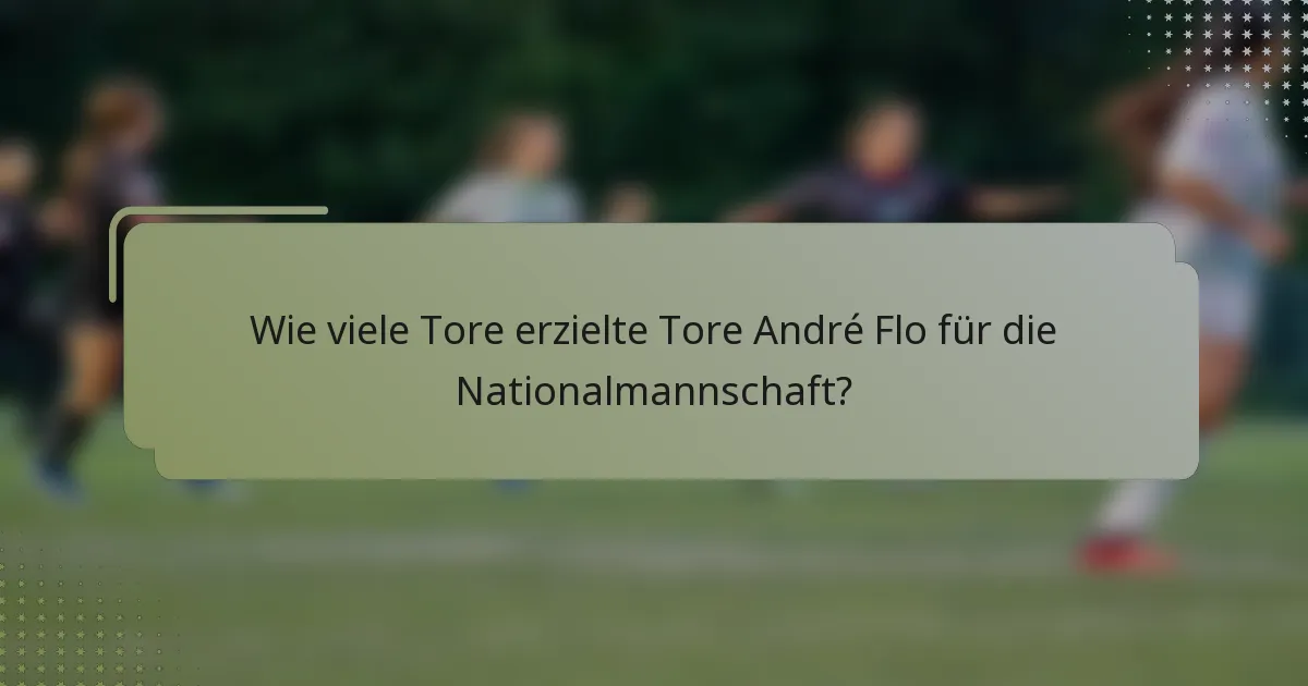 Wie viele Tore erzielte Tore André Flo für die Nationalmannschaft?