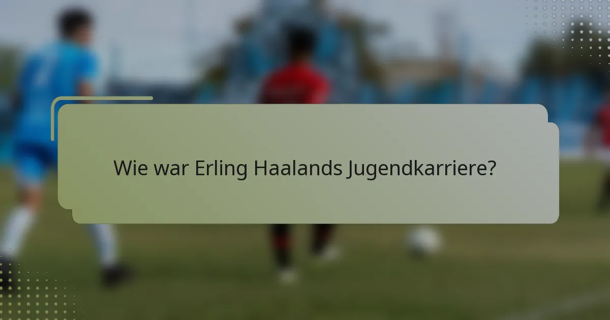 Wie war Erling Haalands Jugendkarriere?